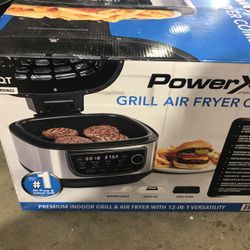 PowerXL Grill Air Fryer Combo 12-in-1 Indoor Grill, Air Fryer, Slow Cooker, Roast, Bake, 1550-Watts, Stainless Steel Finish
