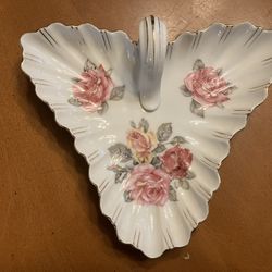 Vintage ceramic hand painted trinket dish