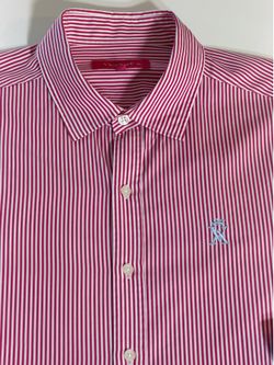 VICOMTE Men's Shirt Made in France Long Sleeve Cotton Leisure Fit Size M