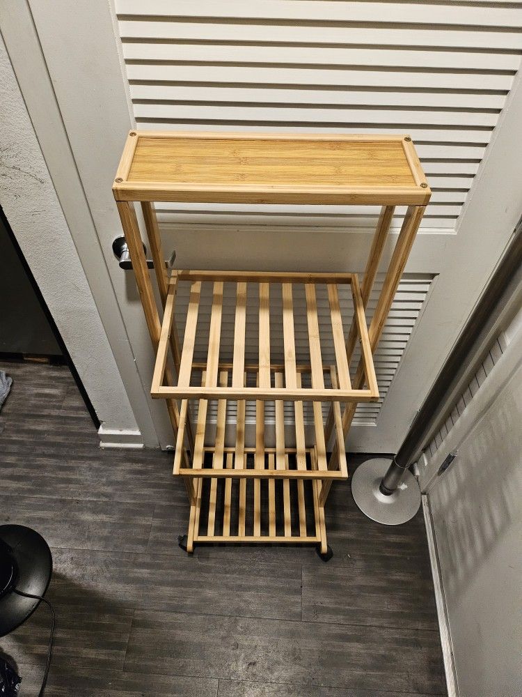 bamboo storage shelf