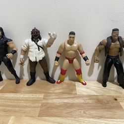 WWF Jakks Bone Crunching Action The Rock, Undertaker, Ken Shamrock and Mankind WWE