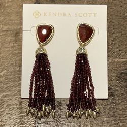 Kendra Scott Red Bordeaux Blossom Earrings 