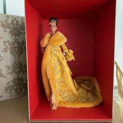 GUO Pei Barbie Doll Wearing Golden-Yellow Gown