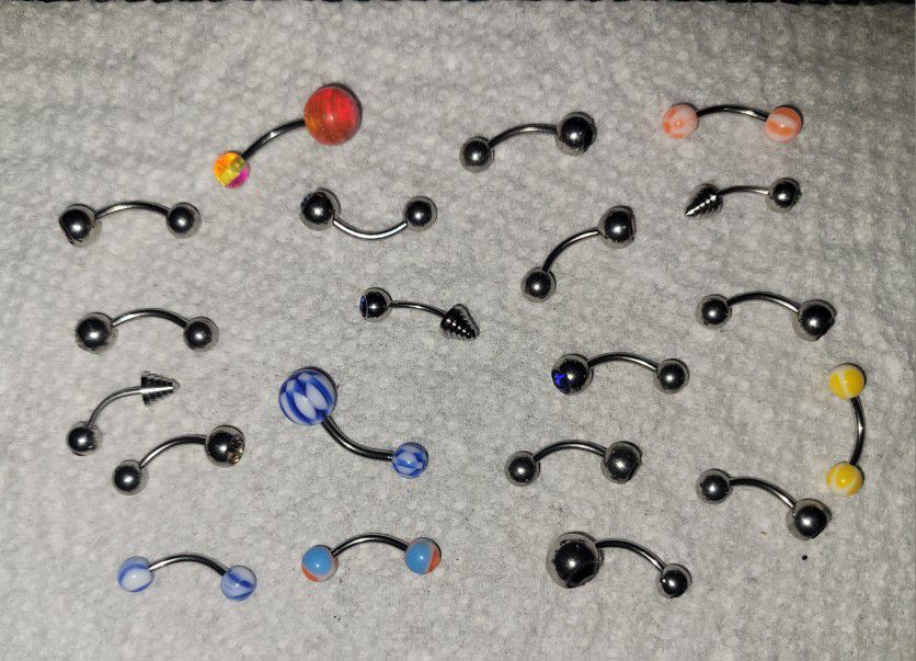 (20) New Naval Body Rings Nose Lip Eyebrow