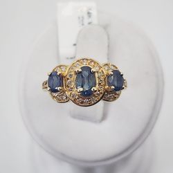 14k Gold 1.30ctw Natural Alexandrite 0.50ctw Vs Diamond Ring 