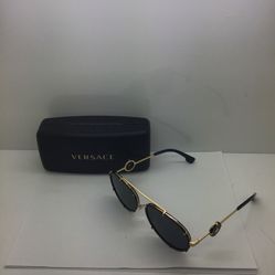 Versace 2(contact info removed)/87 61-18 1453N Black/Gold Frame Sunglasses 