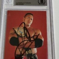Signed And Authenticated Dewayne The Rock Card 