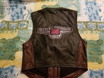 Ladies Harley leather vest 95 year Anniversary L