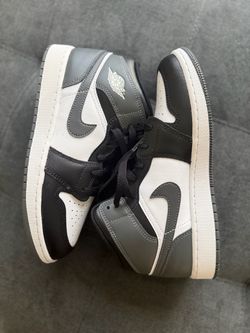 Size 7 Jordan 1 Mid Black White Iron Grey