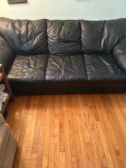 Black leather couch