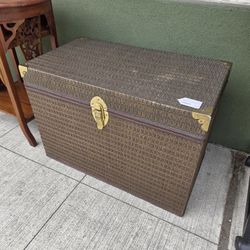 Brown Rattan & Chipboard Trunk
