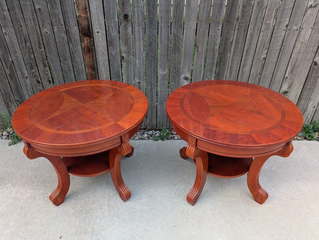 Round End Tables, Set Of 2