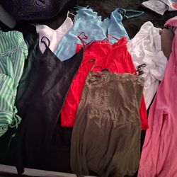 Nine pairs of pajamas and a tote bag