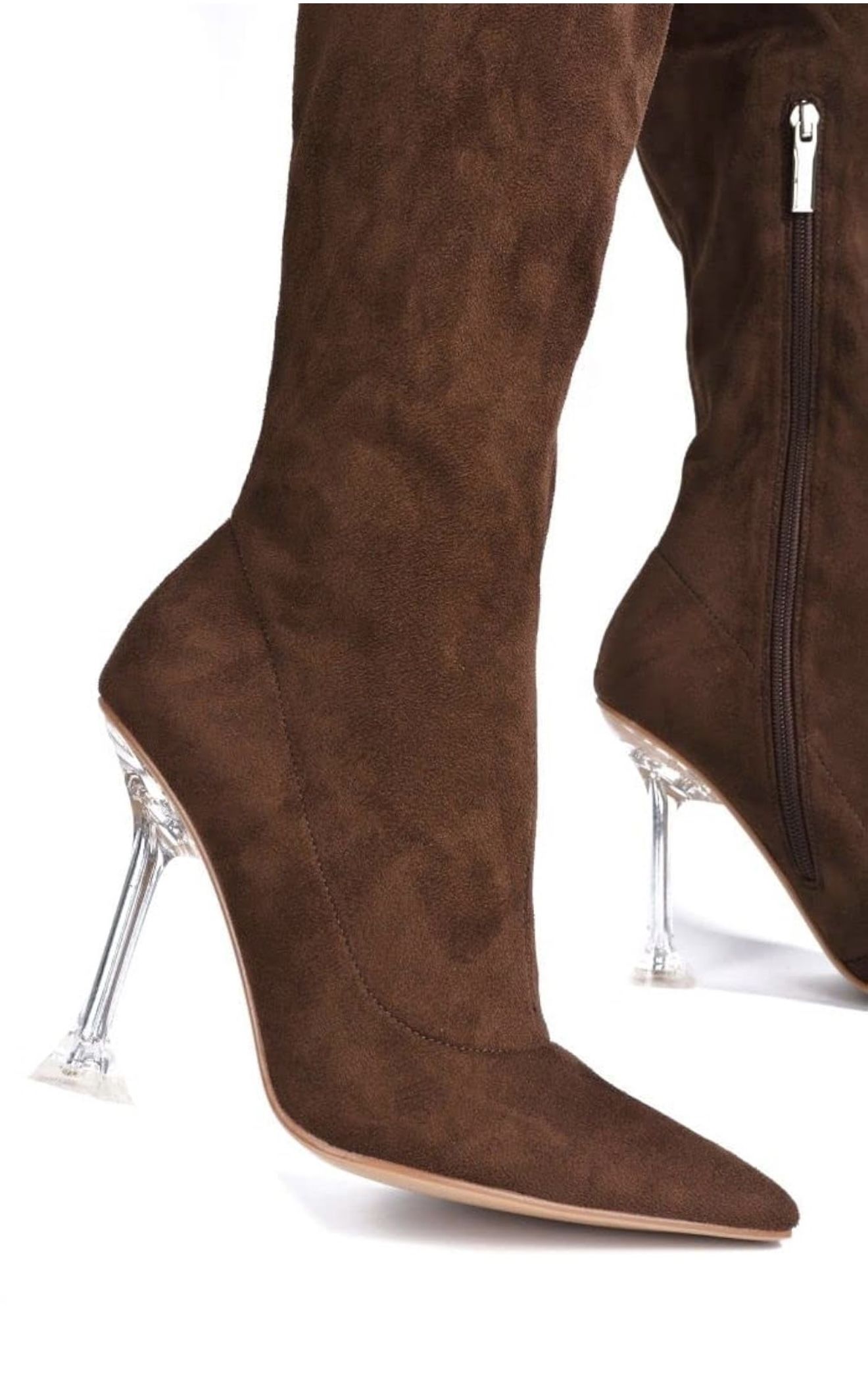 Thigh High Heel Suede Boots Women Size 7