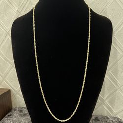 14k Gold Solid Rope Chain Diamond Cut 