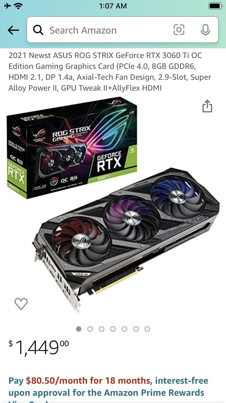 Best Price** 202 ASUS ROG STRIX GeForce RTX 3060 Ti OC Edition