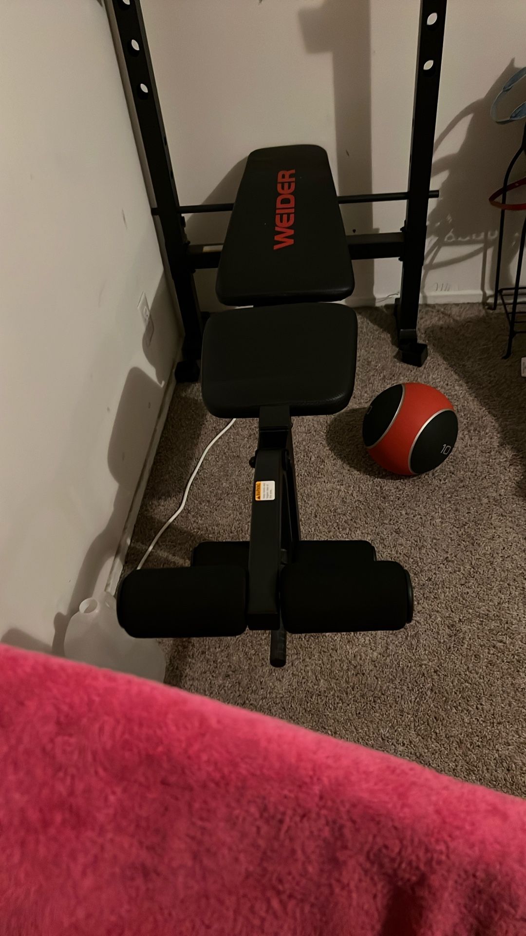 Weight Bench With 10 Pound Weight Ball