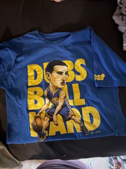 Golden State Warriors Klay Thompson "DUBS BALL HARD" NBA Basketball Shirt Blue
