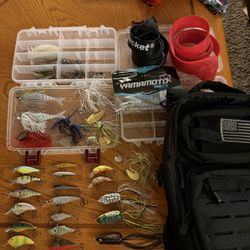 Fishing Backpack Full of Tackle, Lures and Rod Sleeves