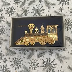 Christmas ornament/ vintage / golden brass Christmas collection 1983 train Noel