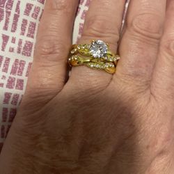 Gorgeous 14K Gold Plated Wedding Engagement Ring SIZE 8 ..... Zirconia ...Ask About The Variety Of Rings In Sizes 4-10