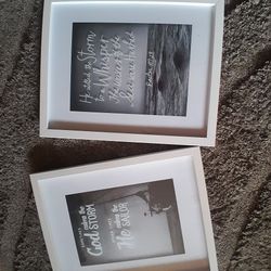 Bathroom Decor. 2 Glass prints, 1 Wooden