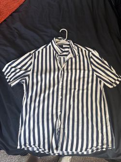 Striped button down t-shirt