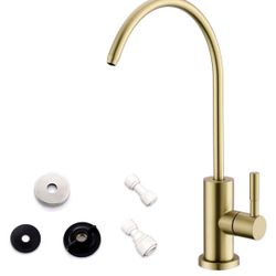 Drinking Water Faucet for Kitchen Sink, Gold Kitchen Water Filter Faucet Stainless Steel for Reverse Osmosis or Water Filtration System Beverage Non-A