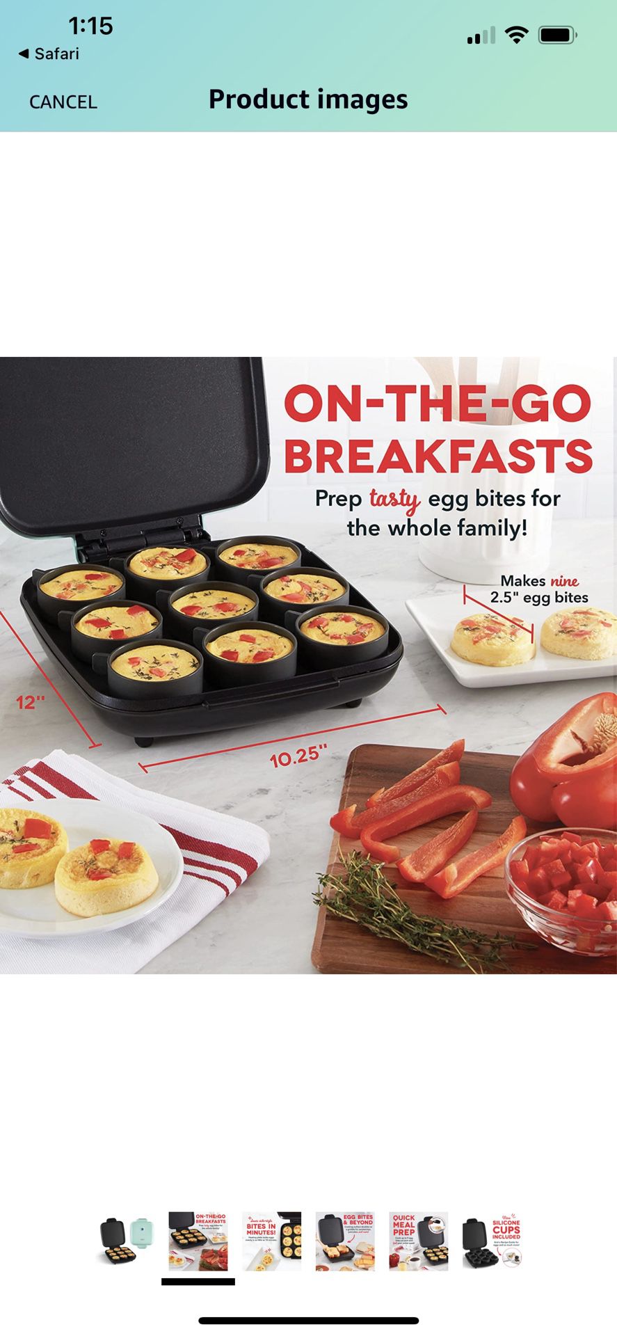 DASH Sous Vide Style Family Size Egg Bite Maker for Breakfast Bites,  Sandwiches, Healthy Snacks or Desserts, Keto & Paleo Friendly (9 Servings),  Aqua for Sale in Montclair, CA - OfferUp