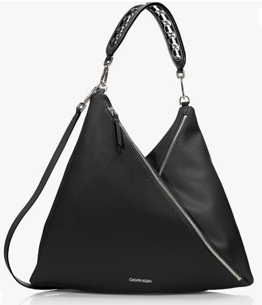 NWT Calvin Klein Geo Rocky Road Hobo Bag - Black
