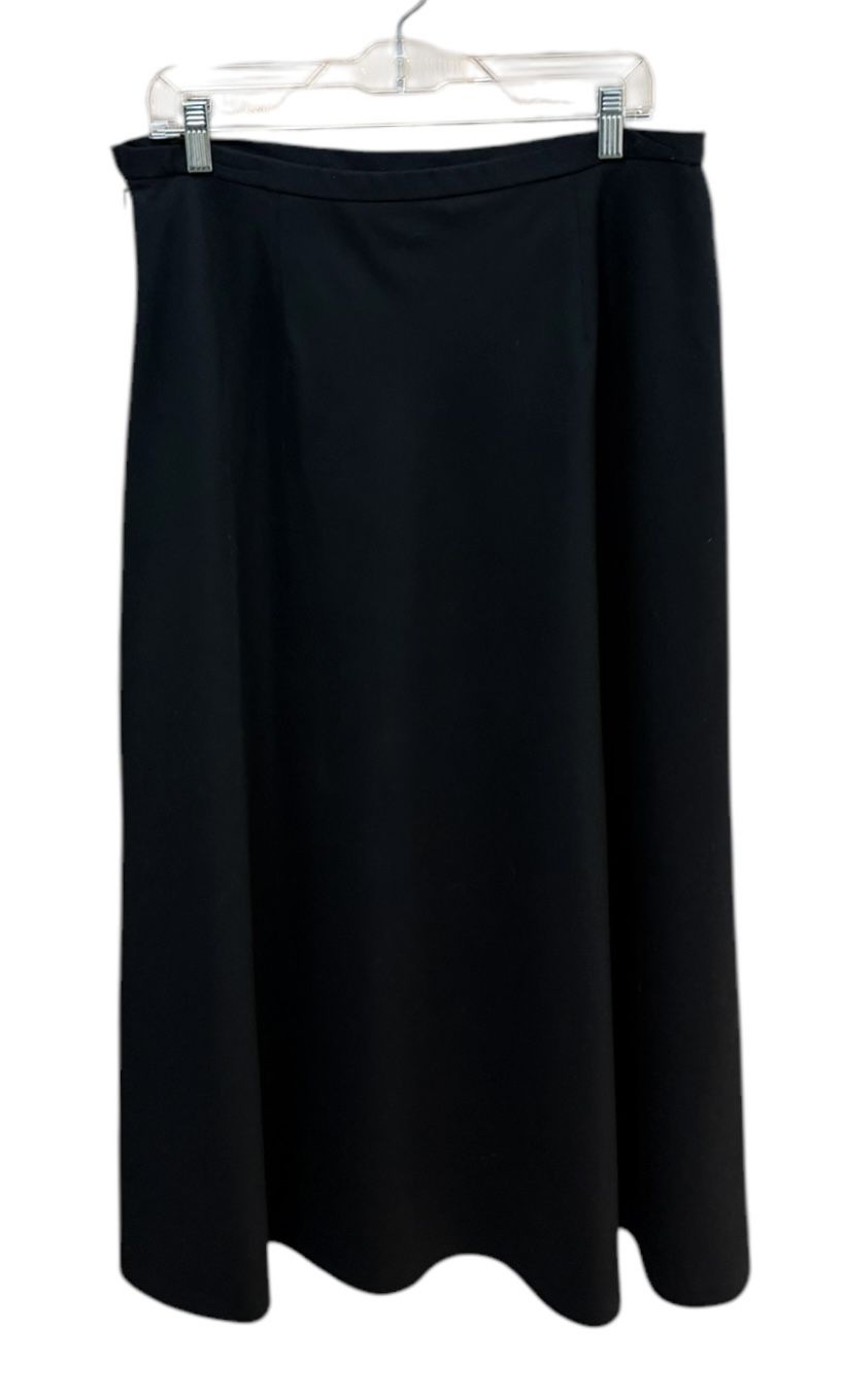 TALBOT’S Women’s Sz 14 Vintage Black Wool Long A-Line Maxi Skirt Made In USA