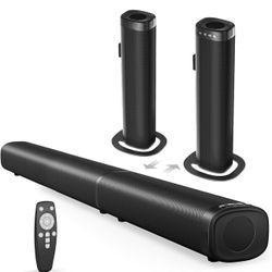 Sound Bar Bluetooth 5.3 100W for TV/Home Theater with Detachable Speakers