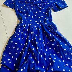 Medium Blue Polkadot Dress 