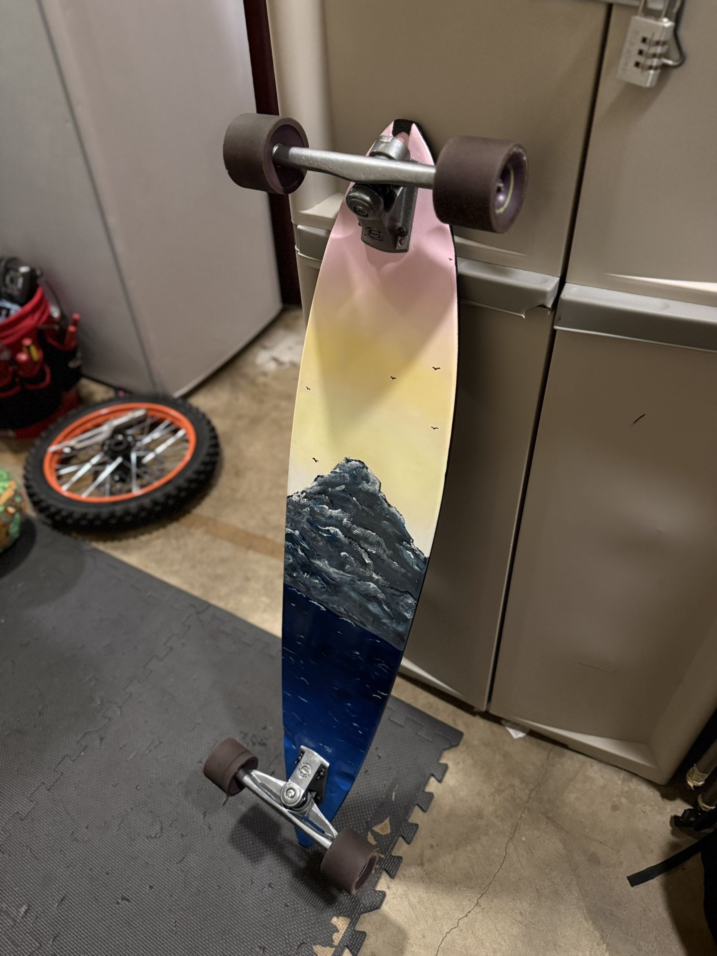 CUSTOM hand painted Pintail Longboard 