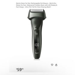 Brand new Electric Razor for Men: Rechargeable Foil Shavers, Wet & Dry Shaver for Face, Waterproof Cordless Razor with LED Display & Fast Charge, Ultr