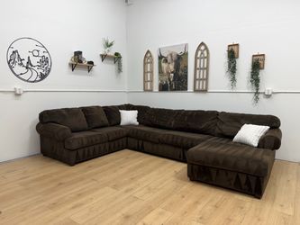 Large Brown Sectional Couch Free Delivery