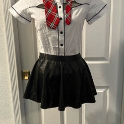 Black Faux Leather Mini Skirt. Skirt Only.