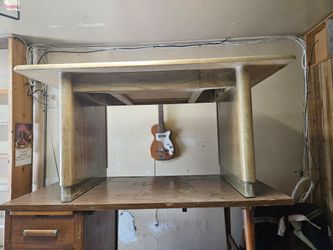 Wooden Desk with Lower Shelf