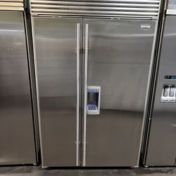 Sub Zero 48” Wide Built In Stainless Steel Side By Side Refrigerator