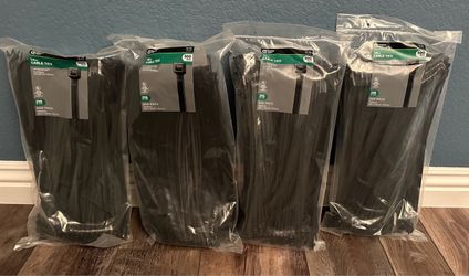 Commercial Electric 14” Cable Ties – 500 Pack – Black