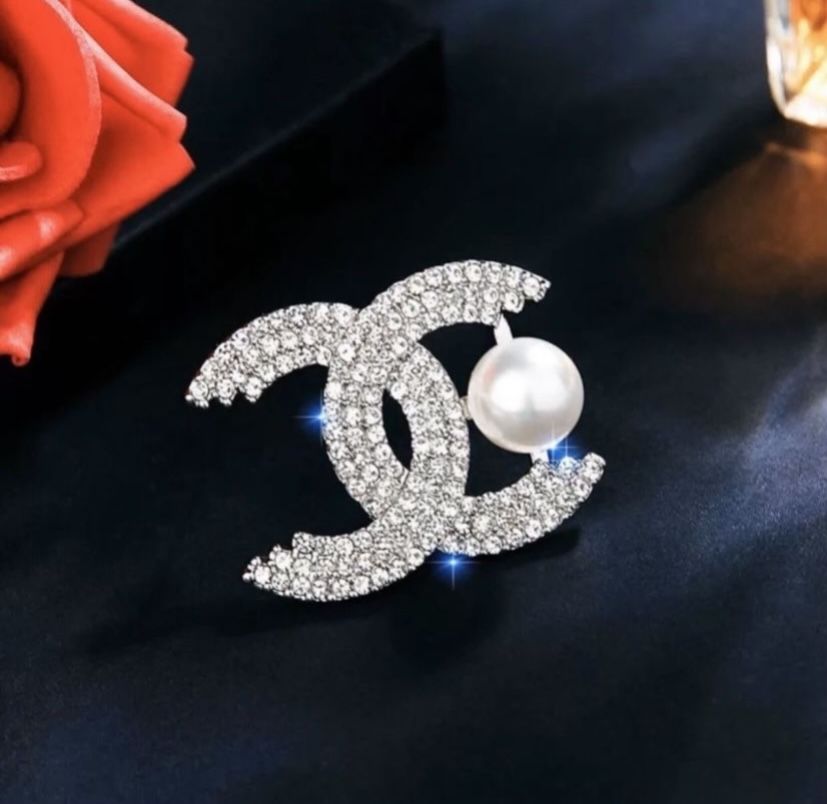 Designer Double C Bling Brooch