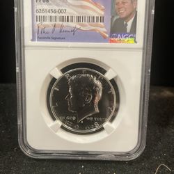 1968 S Gem Proof Kennedy Half Dollar Graded At PF68 By NGC 4-1