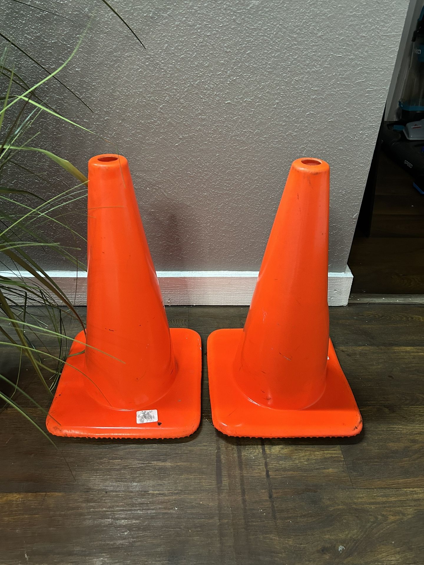 18" Solid Orange Cone W/ Black Base