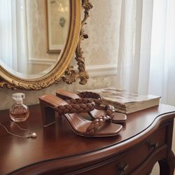 Braided Heel Mules size 8