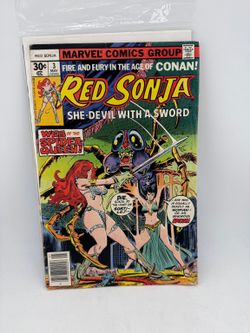 Red Sonja Comic Marvel Comics Group 1977 Issue 3 Fire And Fury Vintage