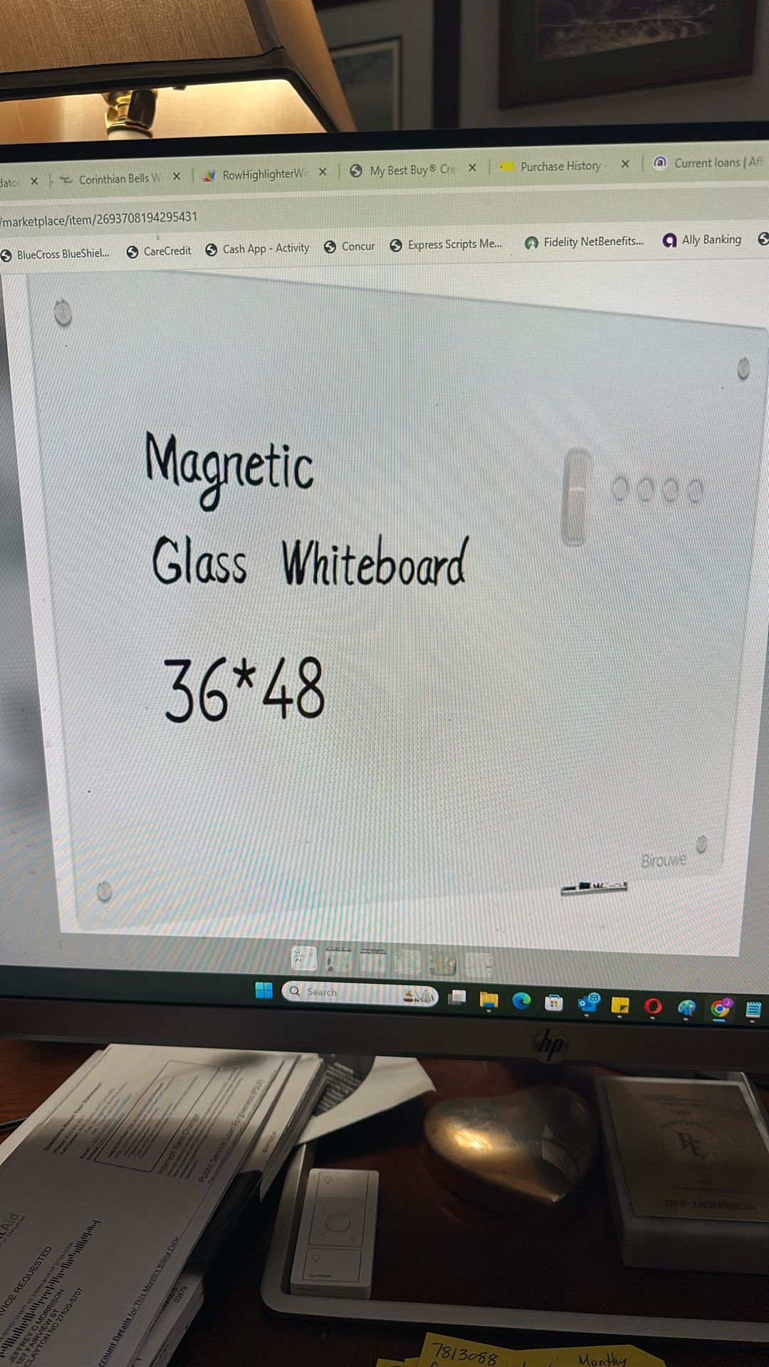 Magnetic Glass Whiteboard 36 X 48 By Birouwe