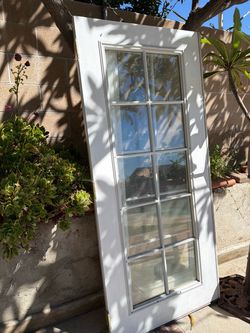 White French double Doors with Glass Pane Inserts