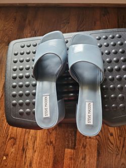 Steven Madden baby blue slides shoes