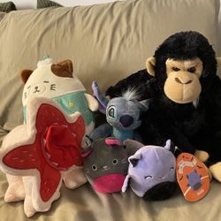 Lot Of 6 Plush Stuffed Animals