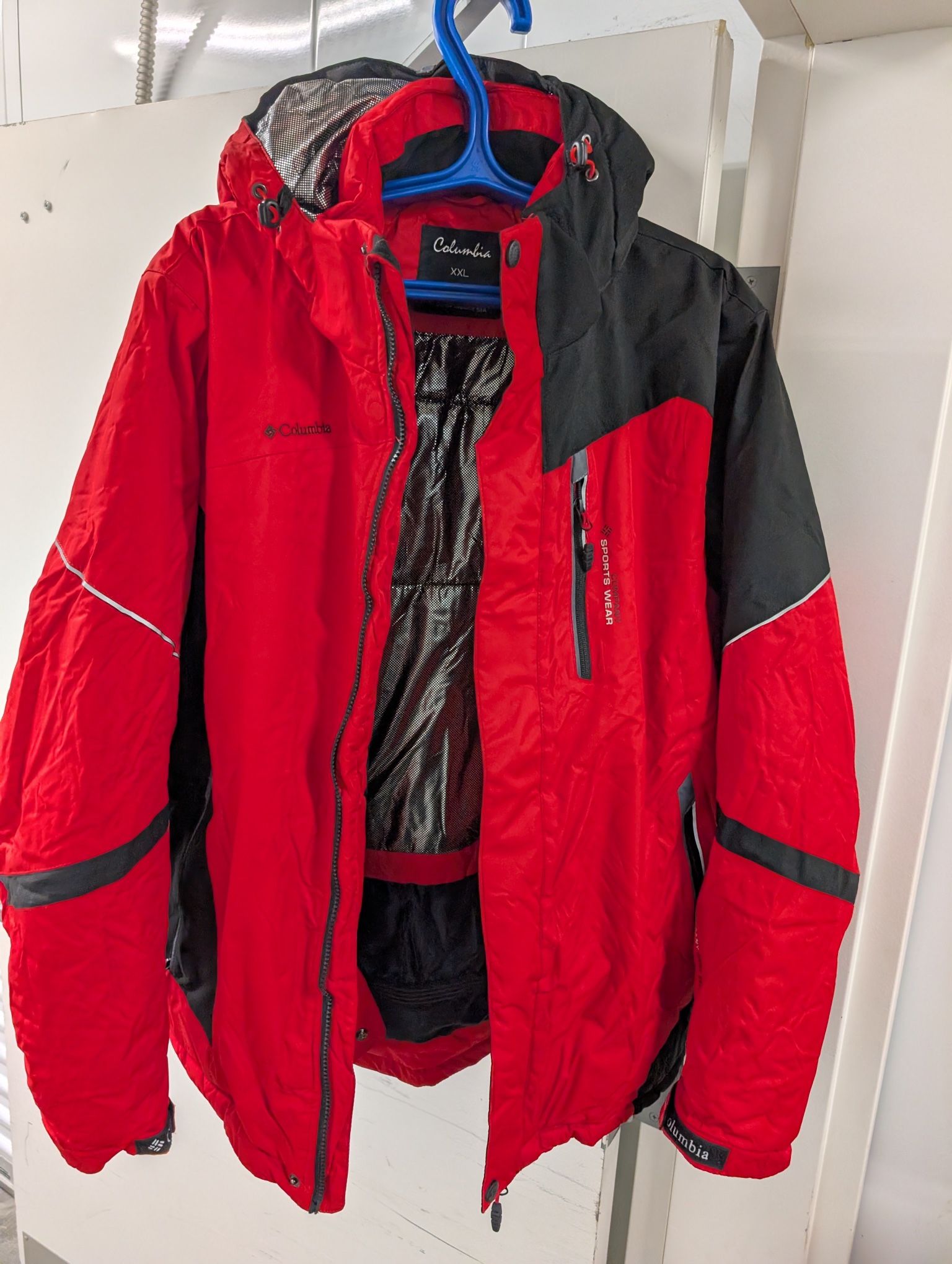 Columbia Thermal Comfort Omni-Heat Heavy Winter Jacket Red Black Size XXL Coat
